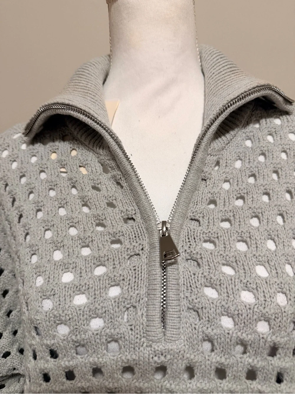 ELAN Arabella chunky half zip knit sweater woman's size medium relaxed fit NWT